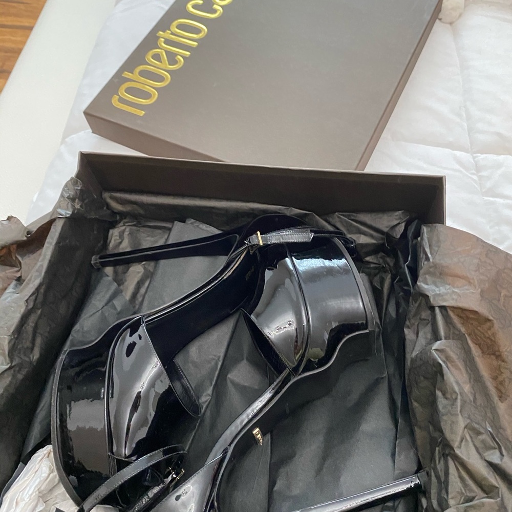 ROBERTO CAVALLI stiletto heel, blk patent leather - Picture 9 of 12